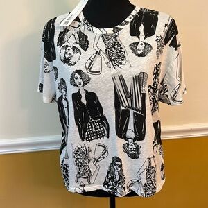 Zara boxy art top NWT - size S